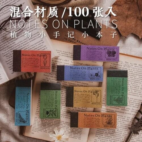 Moking Vintage Retro Plants Notes Memo Pad Diy Material Paper Journal Scrapbooking Notepad Wholesale
