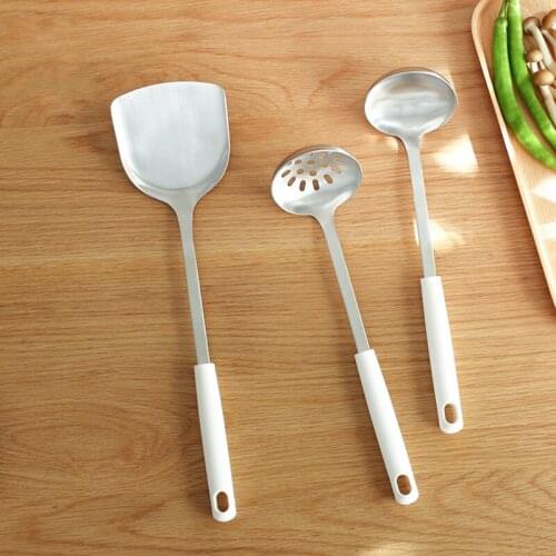 Hot sales China 304 stainless steel kitchen utensil set household spatula colander ladle scoop high quality kitchenware