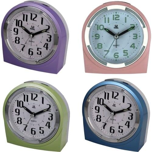 Mute Alarm Clock with Night Light Desktop Snooze Clock for Bedroom