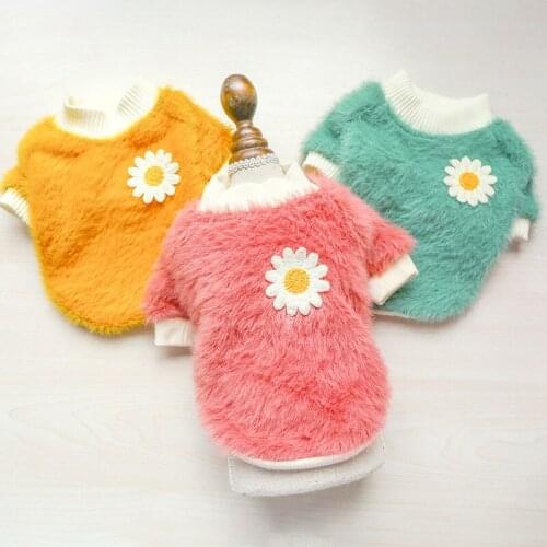 Autumn And Winter New Dog Clothes Warm Pet Clothes Daisy Thick Clothing Pullover For Small Large Dog For French Bulldog Yorkies