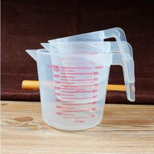 NEW 1L Plastic Measuring Jug Cup Graduated Surface Cooking Bakery Container School Learning stationery laboratory supplies