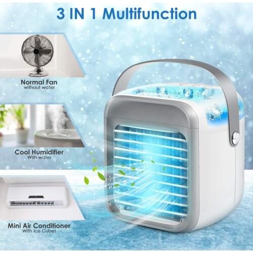 Portable Air Cooler Household Multifunctional Humidifier Purifier USB Desktop Air Conditioner Fan with 7 Colors