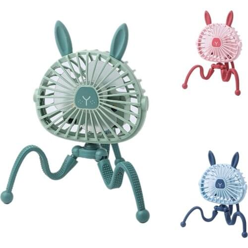 Cute Cartoons Octopus Portable USB Fans Handheld Baby Stroller Bracket Silent Fan Mini Stand Fans
