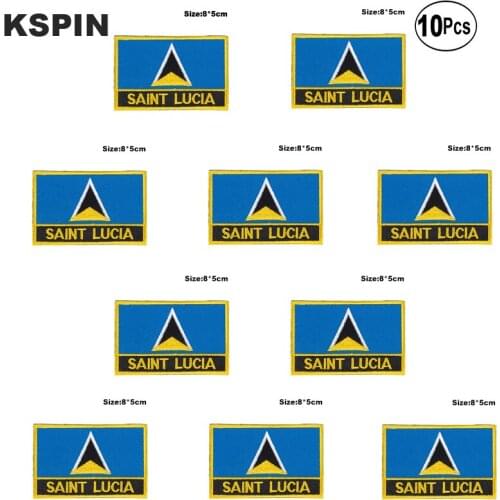 Saint Lucia Flag Embroidery Patches Iron on Saw on Transfer patches Sewing Applications for Clothes in Home&Garden