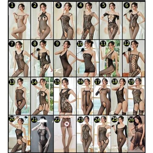 Sexy Women Porn Fishnet Open Crotch Bodystockings Mesh Black Lingerie Sex Clothes Erotic Bodysuit Sleepwear Crotchless Teddies