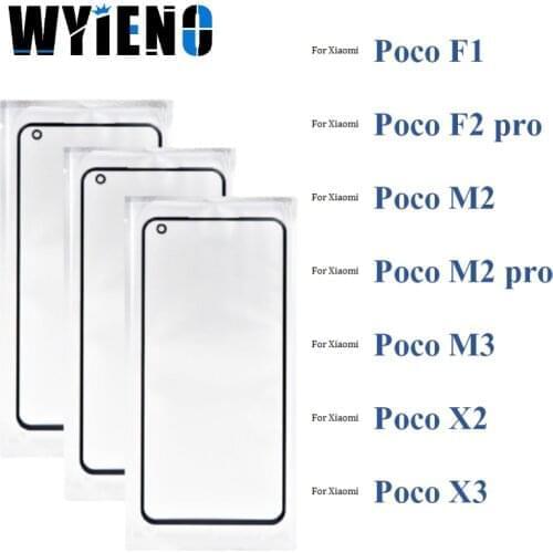 Black Digitizer LCD Sensor Glass For Xiaomi Poco F1 F2 M2 M3 M2 pro X2 X3 Touch Screen Glass lens Panel + With OCA Film