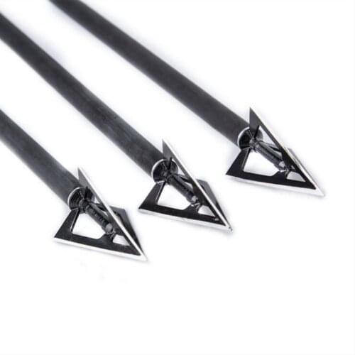 Archery Broadhead 3 Blades Arrowheads 100 Grain Gold/Black Tip Steel For Bow Beast Arrow Head free Shipping