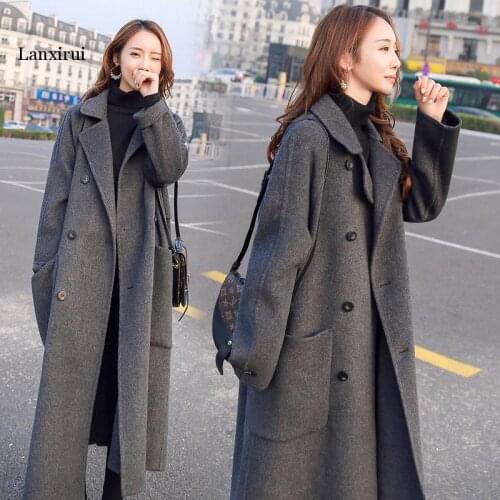Loose Vintage Loose Double-breasted Female Overcoats Casual Turn-down Neck Women Trench Coat Spring Windbreaker Outwear