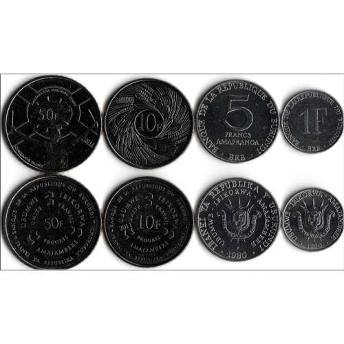 Burundi 4 Pieces Set Coins Africa New Original Coin Unc Collectible Edition Real Rare Commemorative