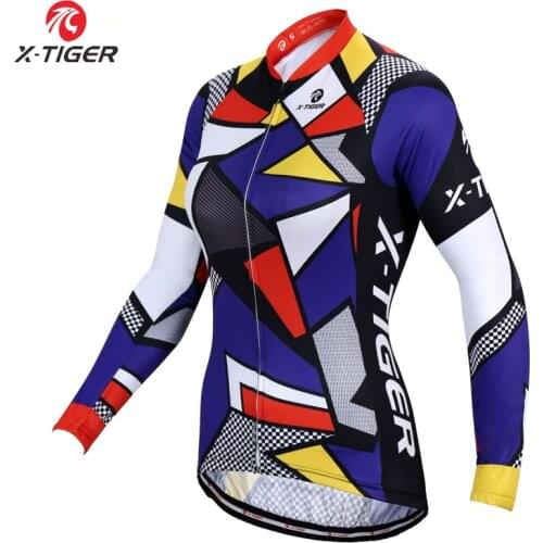 X-Tiger Woman Winter Fleece Thermal Cycling Jersey Mountian Bike Cycling Clothing Super Warm Racing Bicycle Cycling Sportswear
