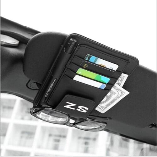 Pu Leather Visor Card Storage Sun Visor Organizer Tool Pouch Bag Card Storage Pen Storage Glasses Holder For MG ZS