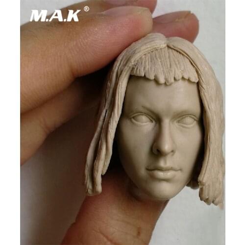 1/6 Female Leeloo Head Carved Repainted Milla Jovovich Head Sculpture Model Toys for 12 inches Acton Figure
