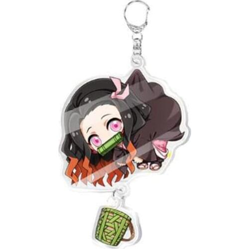 10pcs/lot Anime Demon Slayer Keychain Arcylic Pendant Tanjirou Kamado Nezuko Tomioka Giyuu Kimetsu No Yaiba Acrylic Key Chain