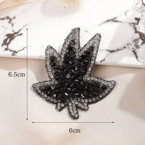10pc Rhinestone Leaves Sequin Embroidery Patch For Clothing DIY Iron-on Dress Clothes Sequin Appliques Badge Fabric Sticker