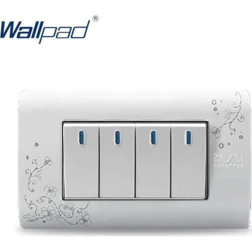 4 Gang 2 Way 2019 Hot Sale Wallpad Luxury Wall Switch Panel Light Switch C30-118 110~250V