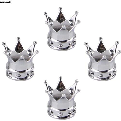 4pcs/set Crown Style Car Tire Air Valve Stem Cap Auto Wheel Stem Air Valve Dust Cover Universal For Motorcycle Car Accessories