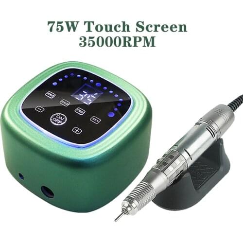 Electric Nail Drill Manicure Machine 75W High Power With Milling Cutter Drill Bits Set Nail Master Salon Use Nail Art Equipment