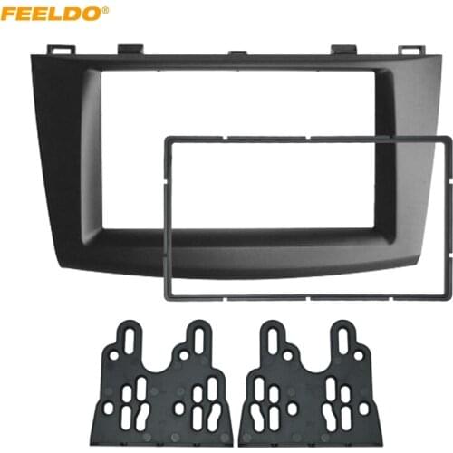 FEELDO Car Audio Radio Fascia Plate Panel Frame for Mazda 3 2010-2013 2DIN Installation Dash Mount Trim Kit #HQ5004