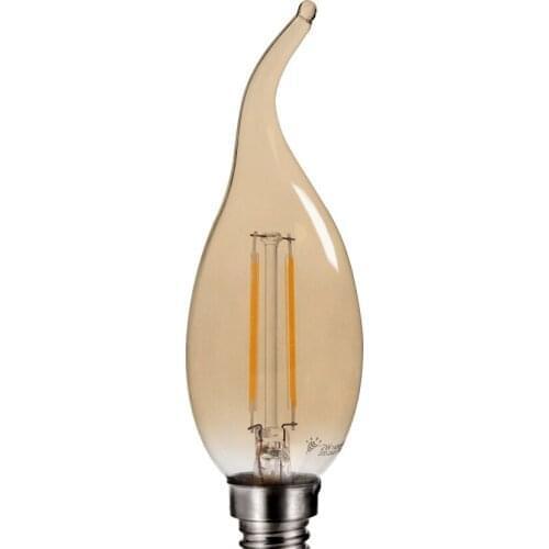 YANG MIN Free Shipping LED bulbs Dimmable 4W 2200K Amber led Bulb E14 Candelabra led C35T LED Filament Bulb