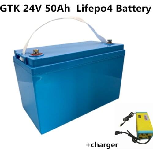 Power supply deep cycle 32700 24V 50Ah Lifepo4 Battery Pack with strong BMS for motor solar energy Golf car+ 5A charger