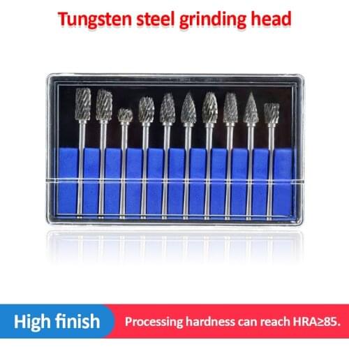 10Pcs/Set Tungsten Carbide Rotary File hard alloy rotary bur Drill Bit engraving cutter 40mm Shank Grinding Head For Dremel Dril