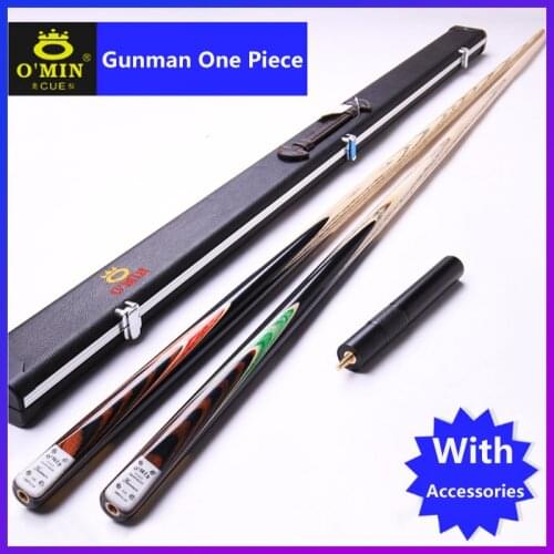 2019 Handmade Gunman O'MIN One Piece Billiards Snooker Cue 9.5mm 10mm Tip with Snooker Cue Case China