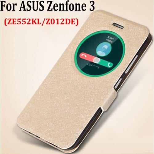 Open window cover For ASUS Zenfone3 Case cover leather phone Cases For ASUS Zenfone 3 cover For ASUS ZE552KL Z012DE flip shell
