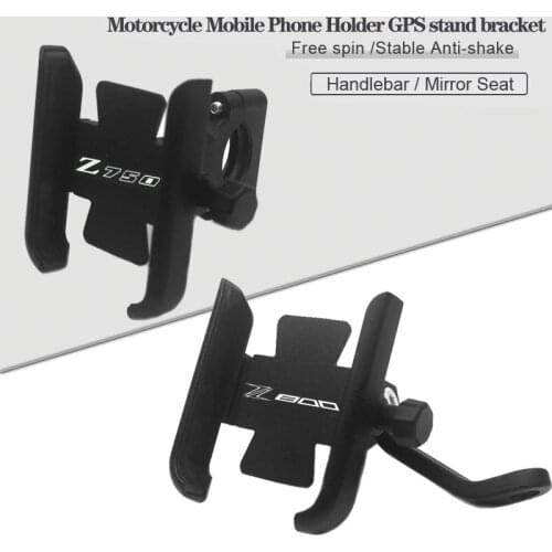 For KAWASAKI Z750 Z750R Z750S Z800 Z 750 750R 800 Motorcycle CNC Handlebar Rearview Mirror Mobile Phone Holder GPS stand bracket