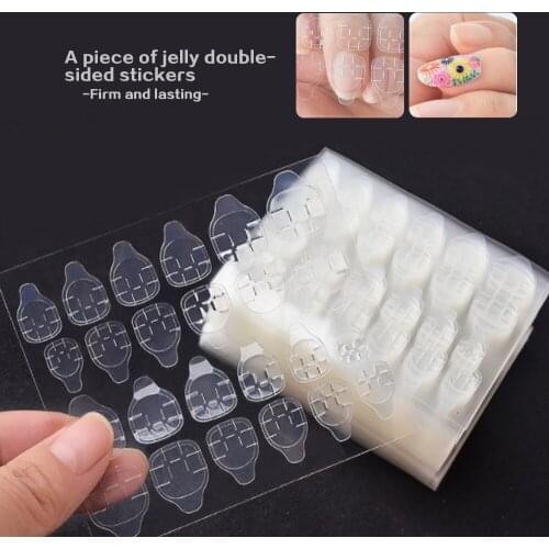 10 sheet 240pcs Double Side Adhesive Glue Sticker Sticky Tape Transparent Nail Glue For Fake False Nails Art