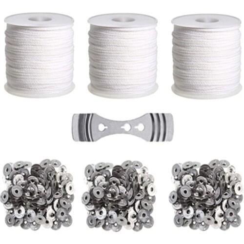 DIY Candle Wick Material Candle Making Tool Kit Candle Wick Suit With Braided Candle Wick Holder 300 Wick Bases