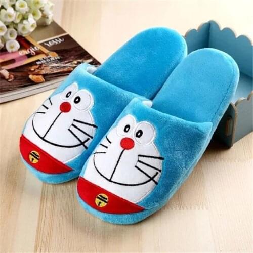 Cartoon Doraemon Cotton Slippers for Spring and Autumn Couples Indoor Non-Slip Cosplay Home Cotton Slippers 2021