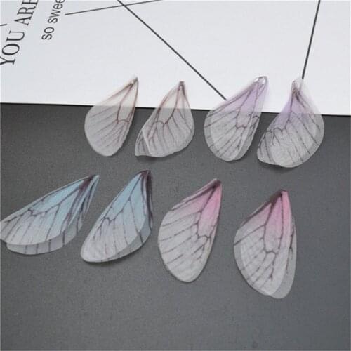 Julie Wang 4 Pairs Chiffon Insect Wings Charms Mixed Gauze Pendants Bracelet Earrings Jewelry Making Accessory Decor