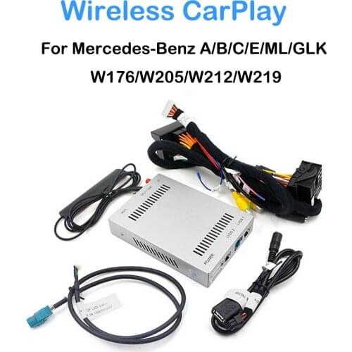 For Mercedes-Benz A/B/C/E/ML/GLK W176/W205/W212/W219 Wireless CarPlay Car Playback Android Auto Apple Mirror Reversing Camera