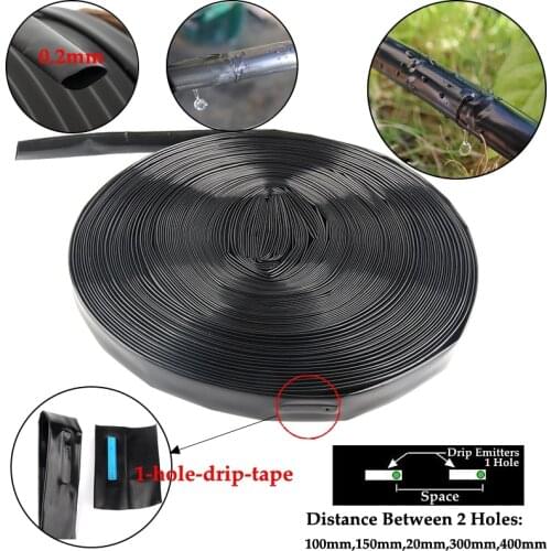 20~100M 16mm Micro Irrigation Drip Tape 1-Hole Space Distance 100~400mm Greenhouse Watering Patch Tape Hose with 1set Connector