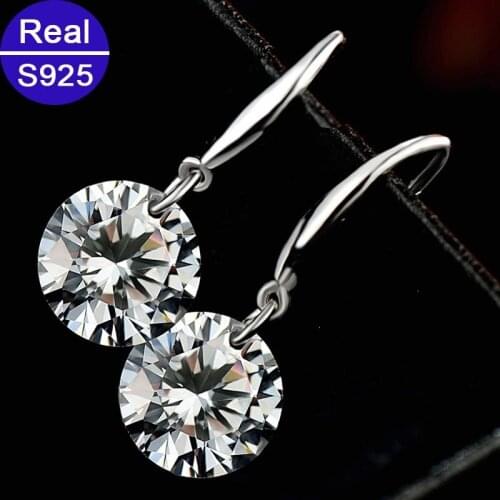 Red Trees Brand Fine Jewelry Classic Hanging Earring With Stone Zircon Real 925 Sterling Silver Earrings Drop For Women