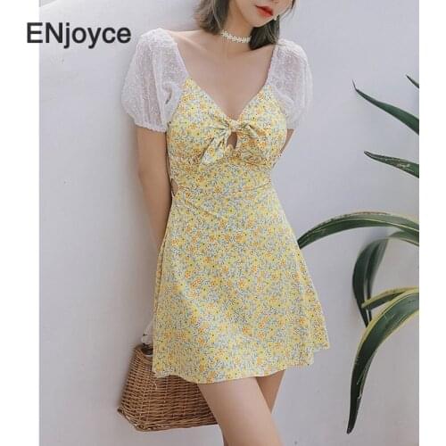 Trendy Dress Bikini Two Piece Set 2021 Sexy Short Sleeve Swimsuit Women Swimwear Swimming Bathing Suit Yellow Beach Wear Summer