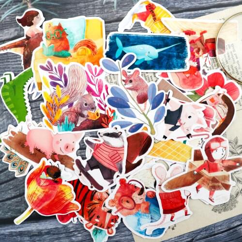 31pcs WaterColor Kawai Animal Zoo Sticker Koala Panda s Crafts Scrapbooking Decorative planner Stationery journal stick