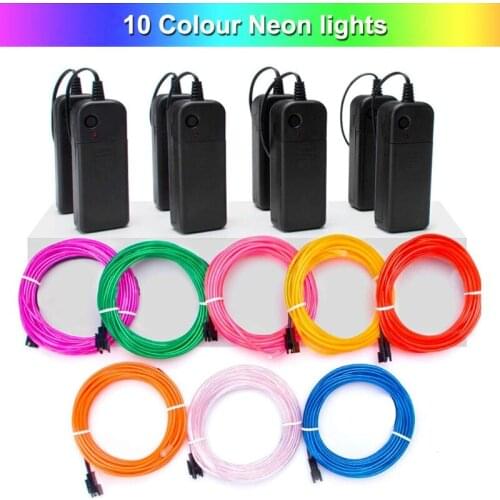 EL Wire 5m Neon Lights,Tube Rope 360° Flexible 3 Mode Illumination Neon Sign Kit For Halloween Christmas Decor DIY Bar Car Sign