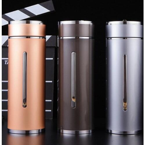 New Stainless Steel Business Thermos Mug Portable Car Straight-body Water Bottle Fashion Travel Sports High-end Thermos Bottle