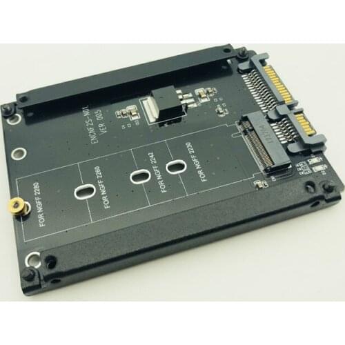 New Black Metal Case B+M key M.2 NGFF SSD to 2.5 SATA 3.0 6Gb Adapter Convert Card with Enclosure Socket m2 NGFF to SATA Adapter