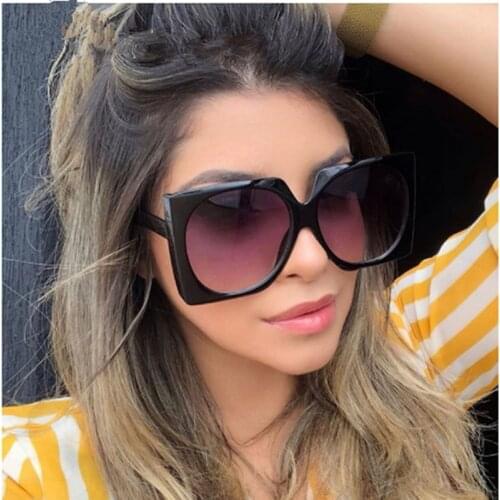 Classic Square Oversized Sunglasses Women Plastic fashion Sunglass Retro designer sun glasses Gradient UV400 Oculos De Sol Gafas