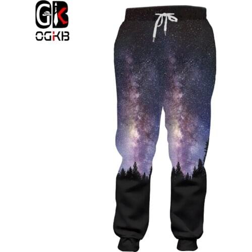 OGKB Man Trousers Hot Elastic Waist Long 3D Casual Pants Printed Starry sky Hip Hop Big Size Clothing Homme Winter Sweatpants