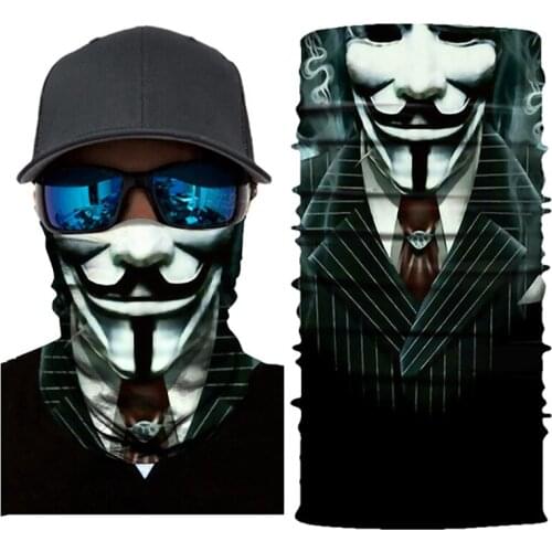 Polyester Novelty Theme Fashion Magic Scarf for Outdoor Sports Digital Printed Multi Functional Seamless Quick Dry Face Scarf