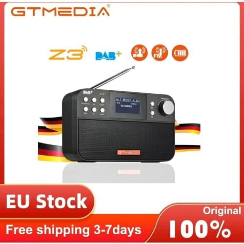 GTMEDIA Z3 Radio Receiver Portable Digital DAB Stereo/ RDS Multi Band Radio Speaker Alarm Clock TFT Black And White LCD Display