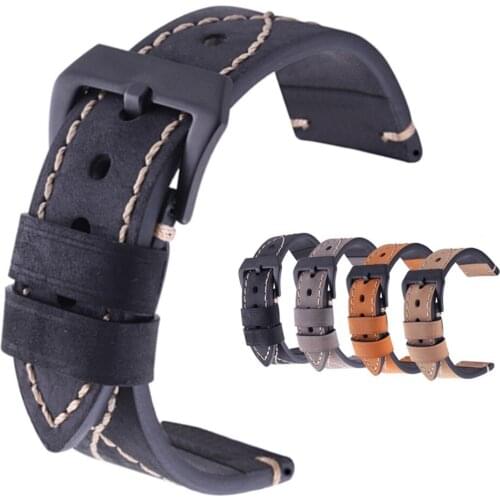 Retro soft Genuine Leather Watch Band Straps for PAM Watch 20mm 22mm 23mm 24mm 26mm for Pam For foss High-end watchbands