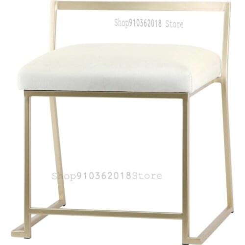 Light Luxury Dressing Stool Chair Nordic Iron Art Ins Wind Backrest Fashion Creative Dining Chair Bedroom Modern Minimalist Make