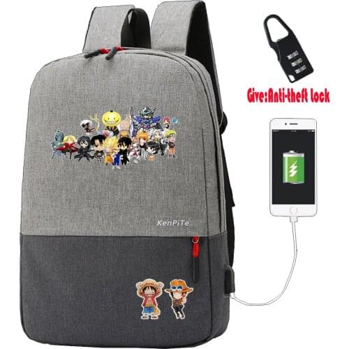Anime Black Butler kuroshits Backpack teenagers Anti-theft USB Charging Knapsack UNISEX Laptop Travel backpack student book Bags