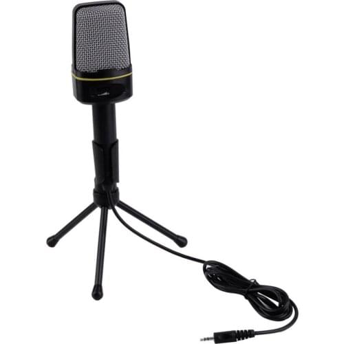 SF-920 Professional Unidirectional Sound Microphone with Stand Holder for PC Laptop Support Singing and Chatting