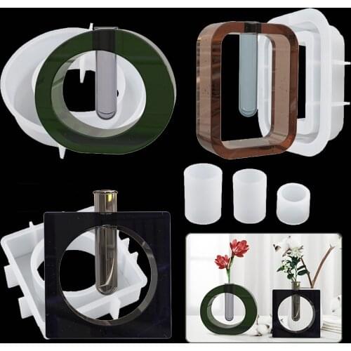 DIY Test Tube Vase Silicone Mold Hydroponic Plants Flower Pot Resin Mold Plant Incubator Cement Concrete Mould Home Garden Decor