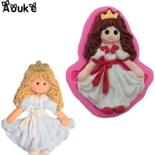 Doll Little Princess Shape Silicone Mold Cake Chocolate Molds Cookies Pastry Ice Cube Mould Wedding Decoration DIY Baking Tools